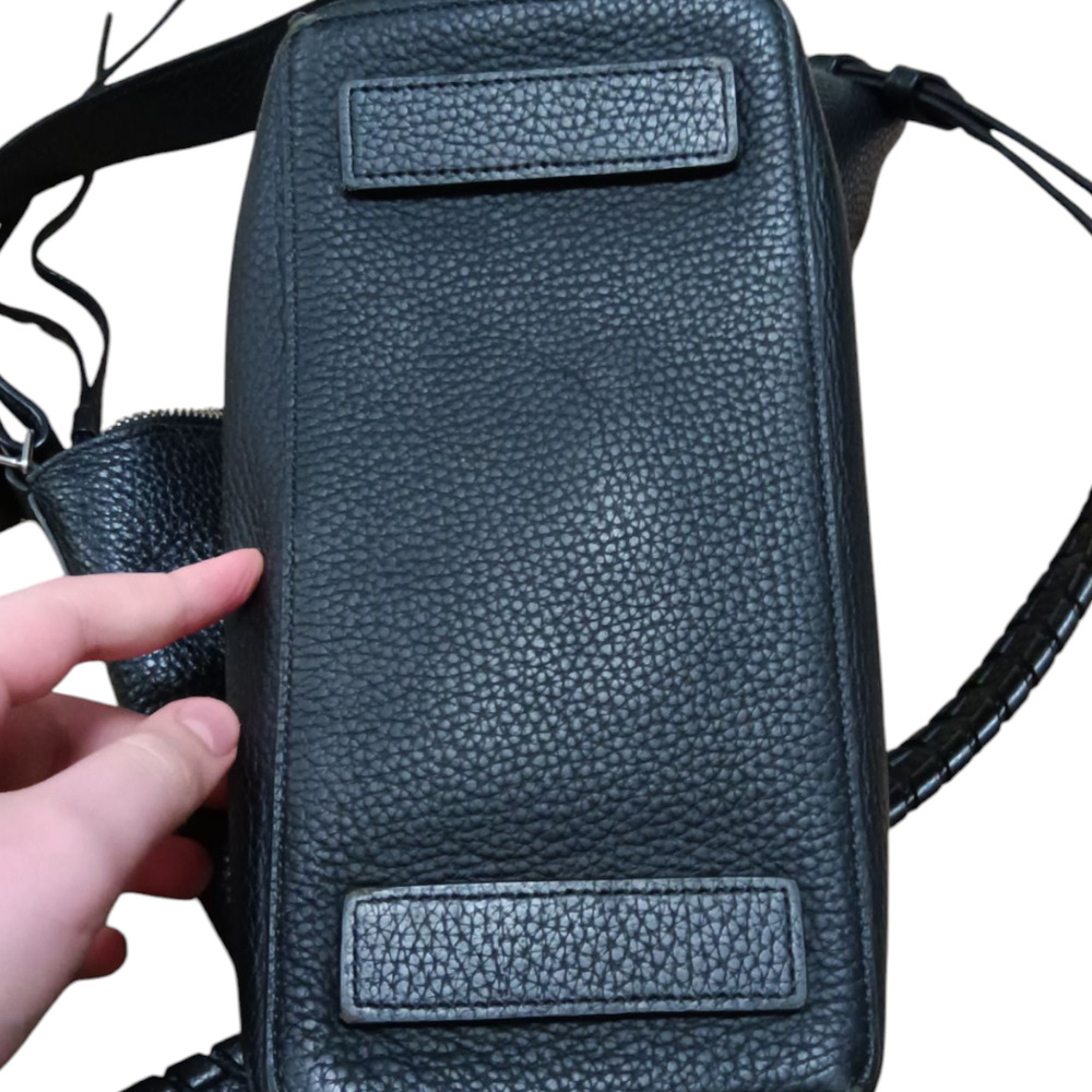 Black Pebbled Leather ALLSAINTS bucket shoulder bag - Picture 6 of 10